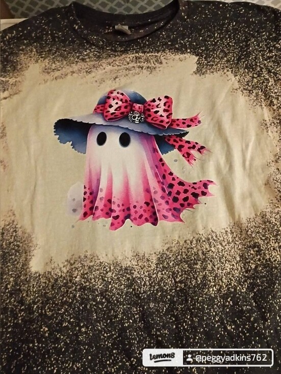 no brand Tops - Women's Pink Leopard Ghost Costume Tee